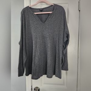 Torrid waffle knit long sleeve shirt.  Grey.  4 (26/28)